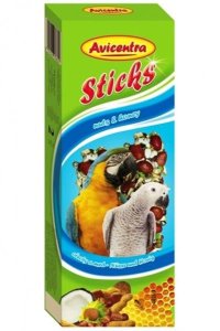 Avicentra tyčinky veľký papagáj - orech + kokos 2ks - VÝPREDAJ