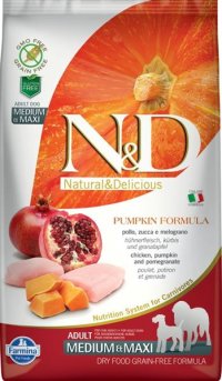 N&D PUMPKIN Dog GF Chicken & Granátové jablko Adult Medium & Maxi 2,5 kg - VÝPREDAJ