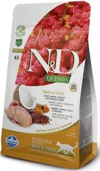 N & D Quinoa CAT Skin & Coat Quail & Coconut 300g - VÝPREDAJ