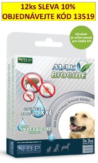 Max Biocide Spot-on Dog XXL repelentné kapsule, pes 3 x 3 ml! - VÝPREDAJ