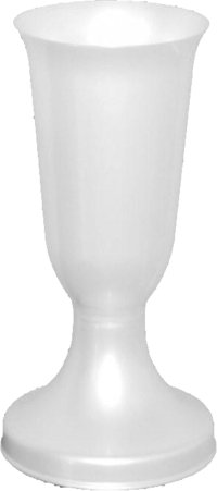 Váza cintorínske Tereza biela perleť - ťažké dno - VÝPREDAJ