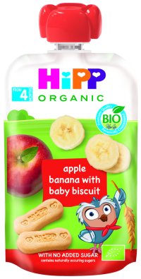 HiPP HiPPiS BIO Jablko, banán a Baby sušienky 100 g, 4m+ - VÝPREDAJ