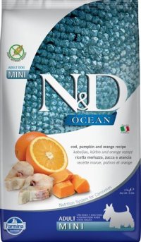 N&D OCEAN Dog GF Cod, Pumpkin & Orange Adult Mini 2,5 kg - VÝPREDAJ