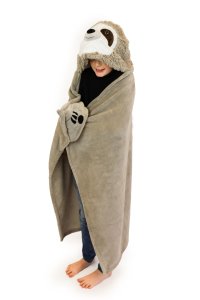 Cozy Noxxiez BL809 Leňochod - hrejivá deka s kapucňou so zvieratkom a labkovými vreckami - VÝPREDAJ