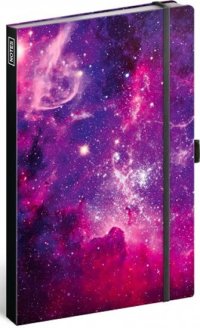 NOTIQUE Notes Galaxia, linajkový, 13 x 21 cm - VÝPREDAJ