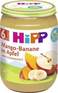 HiPP BIO Jablko s mangom a banánmi, 190 g - VÝPREDAJ