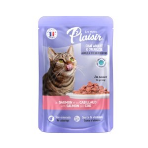 Plaisir Cat losos &amp; treska, vrecko 100 g - VÝPREDAJ