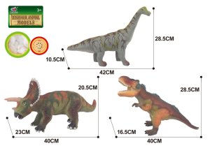 Dinosaurus mäkký 3 druhy 42 cm - VÝPREDAJ