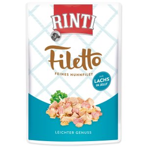 Kapsička Rinti Filetto Adult kura a losos v želé 100g - VÝPREDAJ