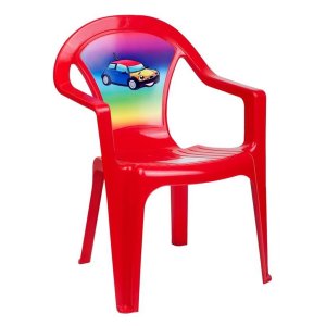 Detský záhradný nábytok - Plastová stolička červená auto - VÝPREDAJ