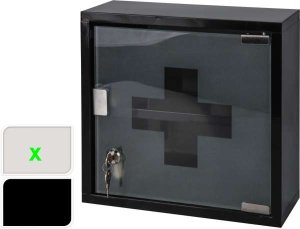 Lekárnička nerez/sklo biela KO-C80620270bila - VÝPREDAJ