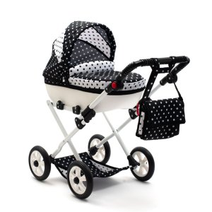 Detský kočík pre bábiky New Baby COMFORT bielo-čierny - VÝPREDAJ