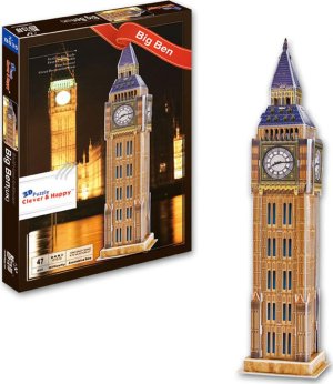 CLEVER&HAPPY 3D puzzle Big Ben, Londýn 47 dielikov - VÝPREDAJ