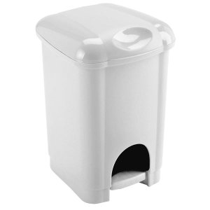 Odpadkový kôš - biely, plastový, 6 l - VÝPREDAJ