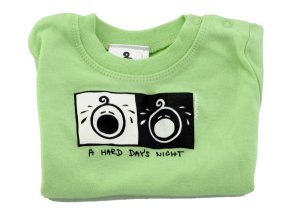 Dětské tričko Mayaka s krátkým rukávem A Hard Day´s Night - zelené Vhodné pro věk 6-12 měsíců - VÝPREDAJ