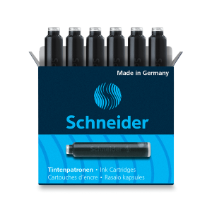 Atramentové bombičky Schneider, 6 ks - čierne - VÝPREDAJ