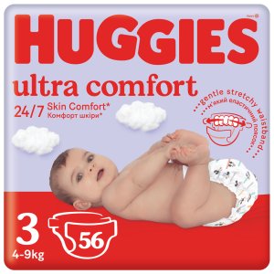HUGGIES® Ultra Comfort Jumbo Plienky jednorazové 3 (4-9 kg) 56 ks - VÝPREDAJ