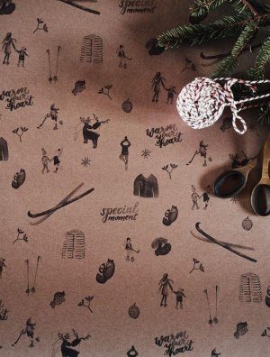 Be Nice EKO Baliaci papier vianočný - Prírodný hnedý 3 ks (veľký) - VÝPREDAJ