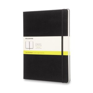 Zápisník Moleskine - tvrdé dosky, XL, čistý - čierny - VÝPREDAJ