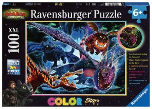 RAVENSBURGER Svietiace puzzle Ako vycvičiť draka III XXL 100 dielikov - VÝPREDAJ