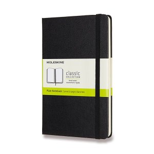 Zápisník Moleskine - tvrdé dosky M, čistý, čierny - VÝPREDAJ