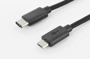 Digitus Pripojovací kábel USB typu C, typ C na micro BM/M, 1,8 m, 3A, 480 MB, verzia 2.0, bl - VÝPREDAJ