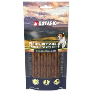 Pochúťka Ontario Protein hovädzia, žuvacia krútená tyčinka 10ks 12,7cm - VÝPREDAJ