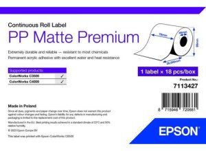 PP Matte Label Premium, Cont. Roll, 76mm x 29mm - VÝPREDAJ