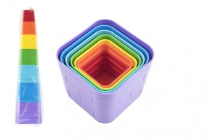 Kubus pyramída skladačka plast hranatá farebná 12m + - VÝPREDAJ