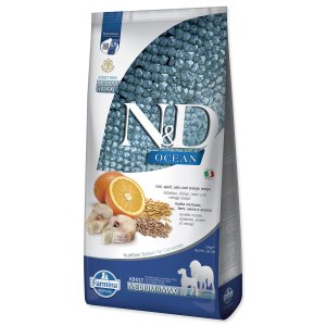 Krmivo N&D Dog Ocean Adult Medium & Maxi Codfish, Spelt, Oats & Orange 12kg - VÝPREDAJ