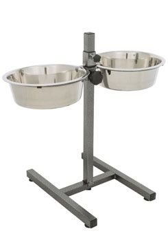 Psí bar na 2 misky nerez 2,8 l/24 cm, nast. výška 50 cm TR - VÝPREDAJ