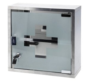 Lekárnička 300x300x120mm BÍ/ČER (bez výbavy) - VÝPREDAJ