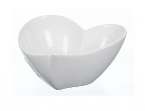 Miska HEART srdce porcelánová biela 12x12x6cm - VÝPREDAJ