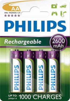 Philips batéria AA 2600mAh MultiLife, NiMh - 4ks - VÝPREDAJ