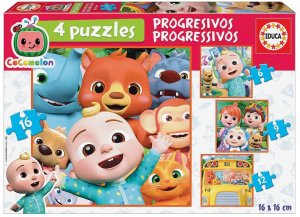 EDUCA Puzzle CoComelon 4v1 (6,9,12,16 dielikov) - VÝPREDAJ