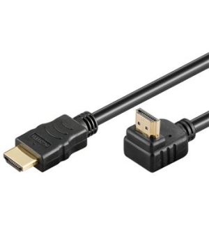 Kábel HDMI High Speed+Ethernet pozlátený zahnutý konektor 90° 2m - VÝPREDAJ