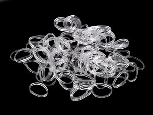 Malé gumičky do vlasov transparentné / na balenie - transparent (12 sáčok) - VÝPREDAJ