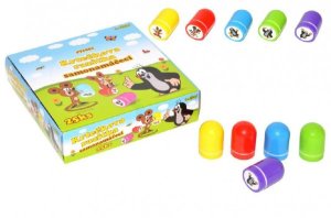 Pečiatky Krtek plast 4cm - mix farieb - VÝPREDAJ