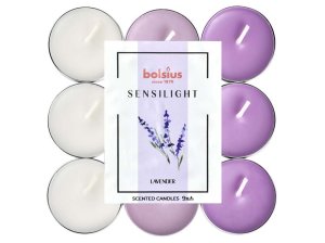 Bolsius Sensilight Čajové 9ks Lavender trojfarebné, vonné sviečky - VÝPREDAJ