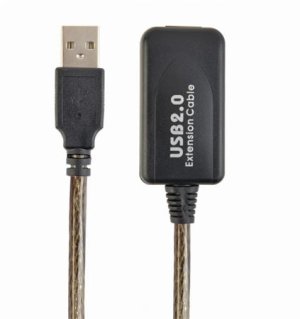 Gembird aktivní predlžovací kábel USB 2.0 (MF), 10 m, čierny - VÝPREDAJ