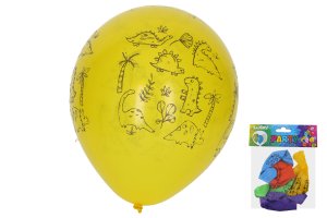 Balónik nafukovací 30 cm - sada 5ks, Dinosaury - VÝPREDAJ
