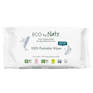 ECO BY NATY Obrúsky vlhčené bez vône splachovateľné 56 ks - VÝPREDAJ