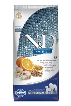 N & D OCEAN DOG LG Adult M / L Codfish & Orange 12kg - VÝPREDAJ