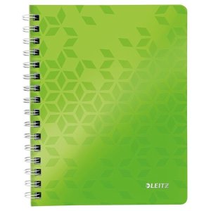 Blok Leitz WOW, A5, PP, linajkový, zelený - VÝPREDAJ