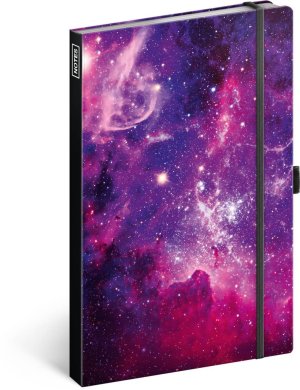 Notes Galaxia, linajkový, 13 × 21 cm - VÝPREDAJ