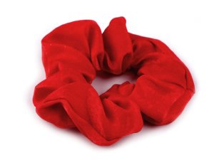 Gumička scrunchie do vlasov - červená - VÝPREDAJ