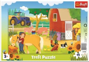 Puzzle doskové Na farme 15 dielikov 33x23cm vo fólii - VÝPREDAJ