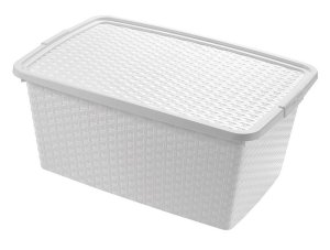 Plastový úložný box s vekom HEIDRUN 10l - VÝPREDAJ
