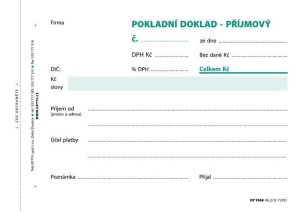 Príjmový doklad jedn., s DPH, A6, 100 l., NCR - VÝPREDAJ