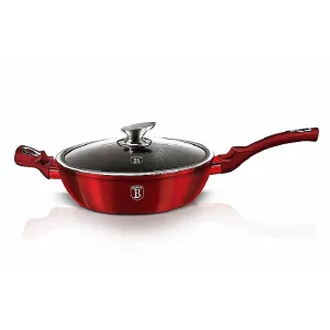 Panvica Berlingerhaus hlboká s mramorovým povrchom a pokrievkou 32 cm Burgundy Metallic Line - VÝPREDAJ